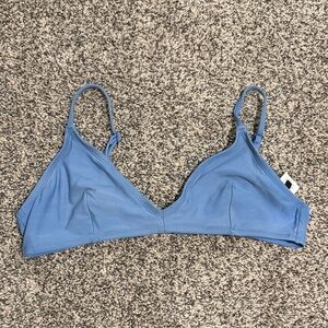 J. Crew Dusty Blue Triangle Bikini Top